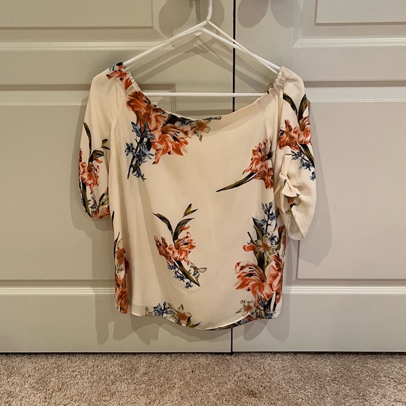 Babaton Off Shoulder Cream Floral Blouse - Picture 2 of 5